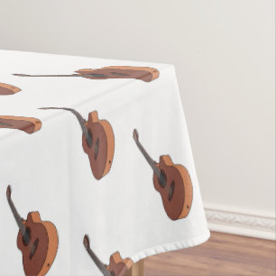 Acoustic guitar cartoon illustration  tablecloth
