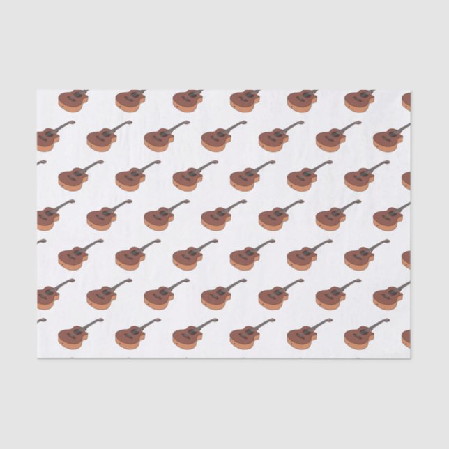 Acoustic guitar cartoon illustration  tissue paper (Front)