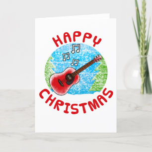Acoustic Guitar Christmas Card Guitarist Musician