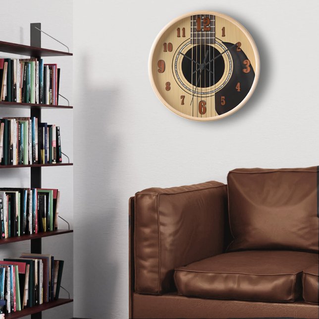 Acoustic Guitar Clock w/ Numbers (Creator Uploaded)