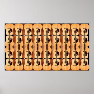 Acoustic Guitar Collage Poster Print