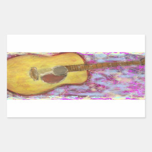 Acoustic Guitar Colours Rectangular Sticker
