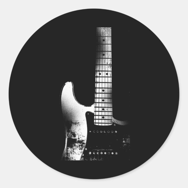 Acoustic Guitar Cool Musician Guitar Classic Round Sticker (Front)