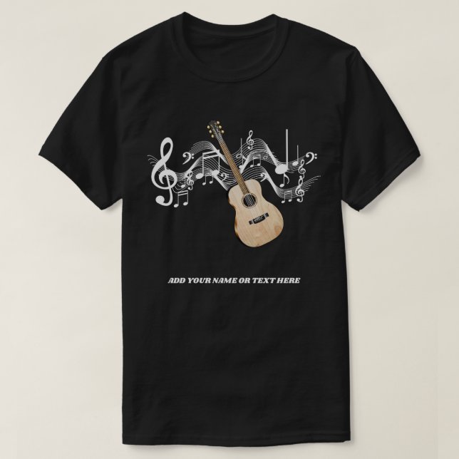 Acoustic Guitar Country Guitar T Shirts (Design Front)