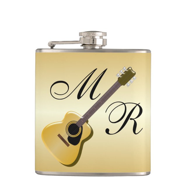 Acoustic Guitar Design Hip Flask (Front)