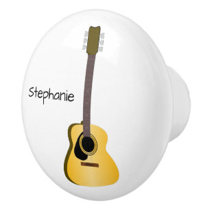 Acoustic Guitar Design Personalised Ceramic Knob