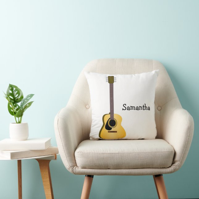 Acoustic Guitar Design Personalised Cushion (Chair)