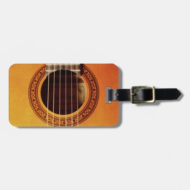 Acoustic Guitar Detail Luggage Tag (Front Horizontal)