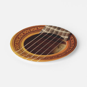 Acoustic Guitar Detail Paper Plate