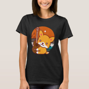 Acoustic Guitar Dog for Guitarist Music Artist Sun T-Shirt