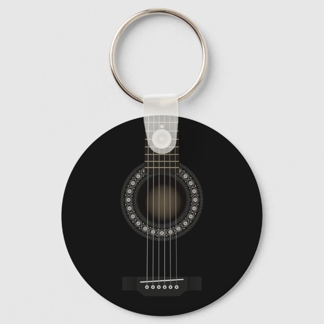 Acoustic Guitar Flag Keychain (Front)