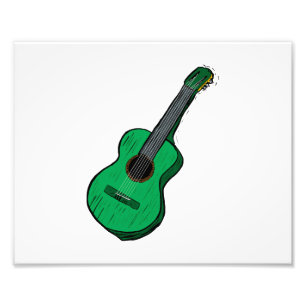 acoustic guitar graphic simple green.png photo print