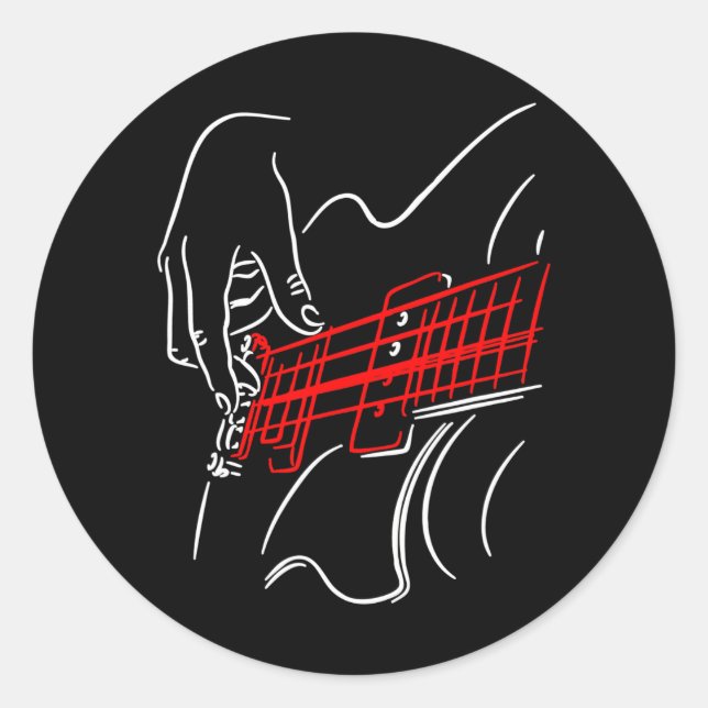 Acoustic Guitar Guitaris Bass Player Musician Classic Round Sticker (Front)