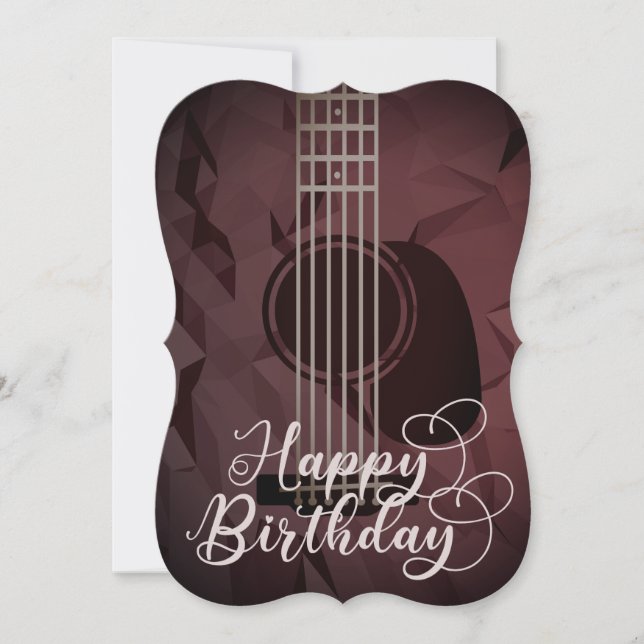 Acoustic Guitar Happy Birthday Card (Front)