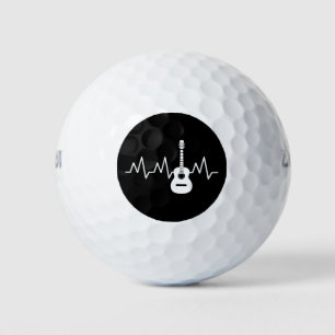 Acoustic Guitar Heart Beat Golf Balls