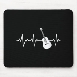 Acoustic Guitar Heartbeat Gift Instrument Guitaris Mouse Pad