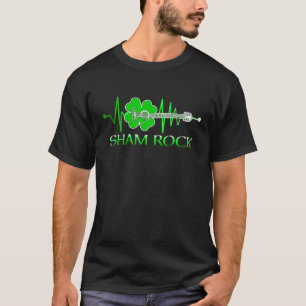 Acoustic Guitar Heartbeat St. Patricks’S Day Guita T-Shirt