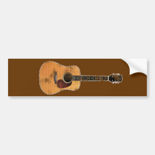 Acoustic Guitar horizontal (distressed) Bumper Sticker