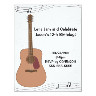 Guitar Birthday Invitations 5