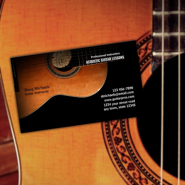 Acoustic Guitar Instructor Business Card (Creator Uploaded)