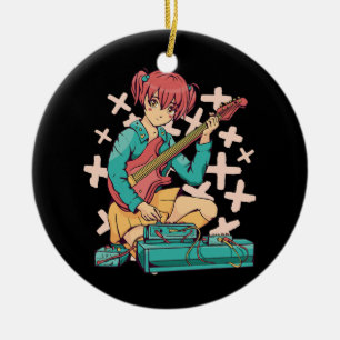Acoustic Guitar Japanese Music Kawaii Anime Ceramic Ornament