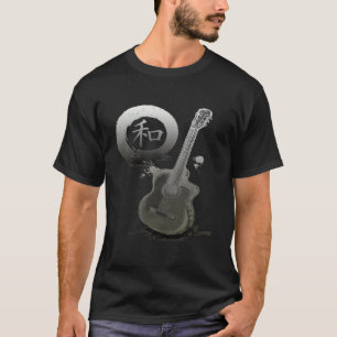 Acoustic Guitar & Japanese Zen Circle T-Shirt