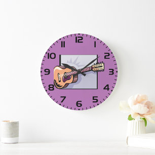 Acoustic Guitar Large Clock
