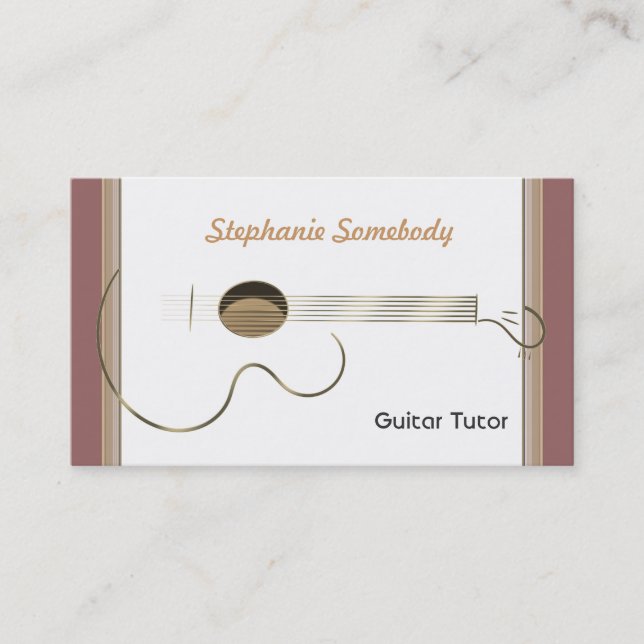 Acoustic Guitar Logo Business Card Template (Front)