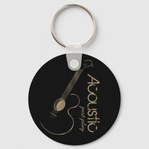 Acoustic Guitar Logo Keychain