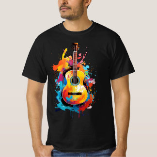 Acoustic Guitar, modern paint strokes T-Shirt