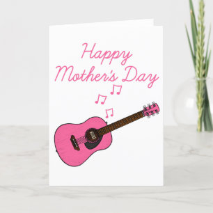 Acoustic Guitar Mother's Day Guitarist Thank You Card