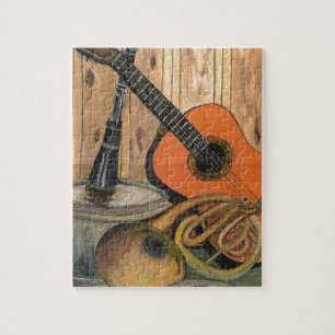 Acoustic Guitar Music-themed Art Painting Jigsaw Puzzle