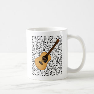 Acoustic Guitar Musical Notes Guitarist Musician Coffee Mug
