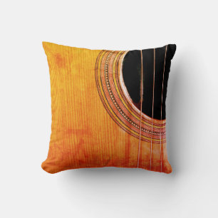 Acoustic Guitar Musical Rustic Cushion