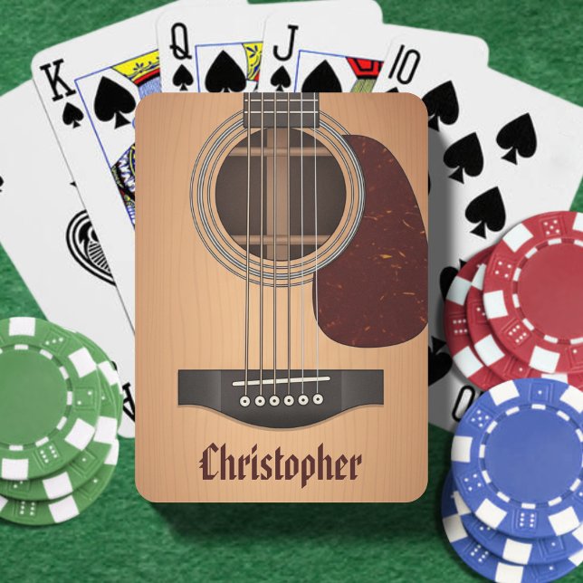 Acoustic Guitar Musician Guitarist Tan Brown Playing Cards (Acoustic Guitar Musician Guitarist Tan Brown Poker Cards
)