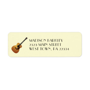 Acoustic Guitar Musician Music Teacher Return Address Label
