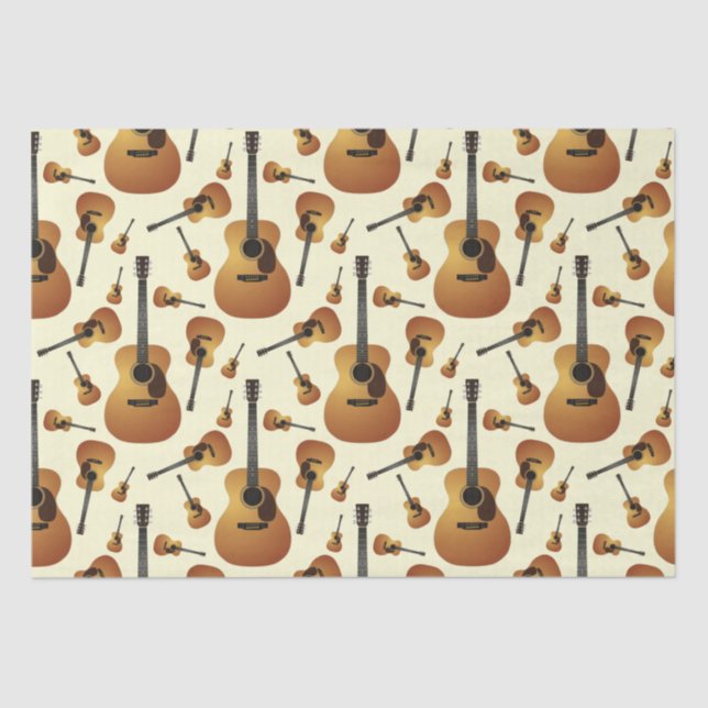 Acoustic Guitar Musician Music Teacher Tissue Paper (Front)