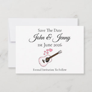 Acoustic Guitar Musician Wedding Save The Date