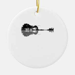 Acoustic Guitar Nature Est Music Bass Guitarist Ceramic Ornament