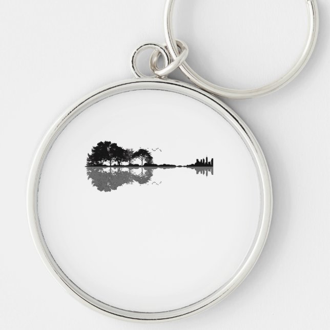 Acoustic Guitar Nature Est Music Bass Guitarist Key Ring (Front)