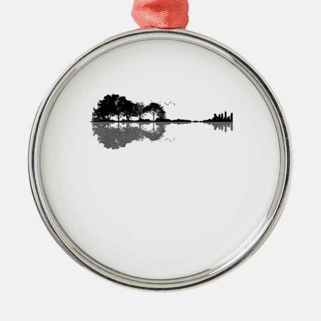 Acoustic Guitar Nature Est Music Bass Guitarist Metal Ornament (Front)