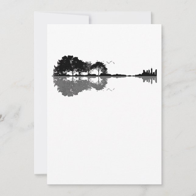 Acoustic Guitar Nature Est Music Bass Guitarist Thank You Card (Front)