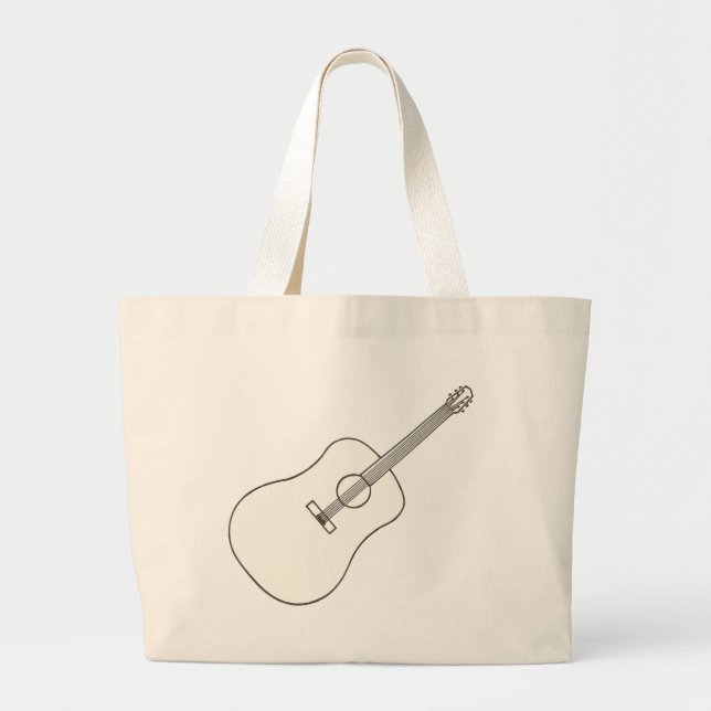 Acoustic Guitar, outline drawing bags (Front)