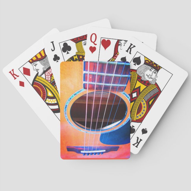Acoustic Guitar Perspective Colours of Music Playing Cards (Back)