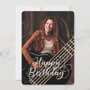 Acoustic Guitar Photo Birthday Card