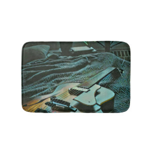 Acoustic guitar player bath mat