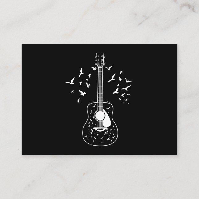 Acoustic Guitar Player Birds Music Teacher Musicia Business Card (Front)