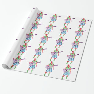 acoustic guitar player female singer musician wrapping paper