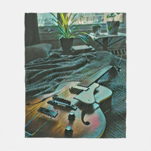 Acoustic guitar player fleece blanket