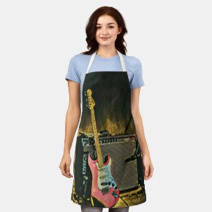 Acoustic guitar player gift apron
